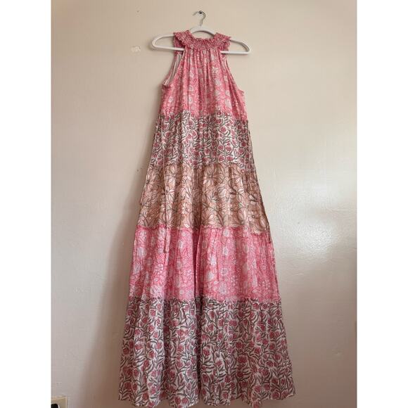 SAYLOR pink tiered midi Women's Aaryn  Dress size M - Picture 11 of 13